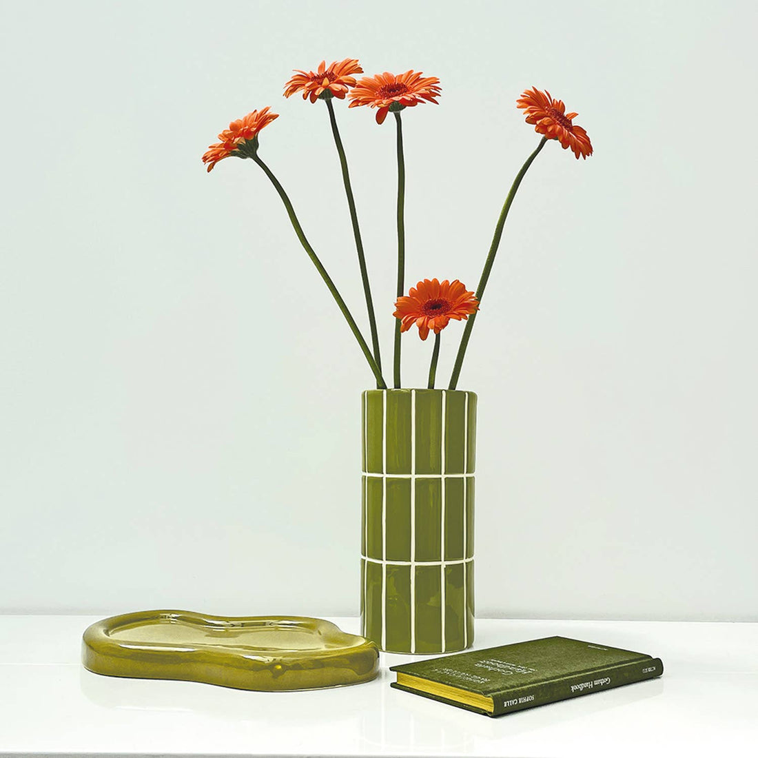 Khaki Tiled Vase